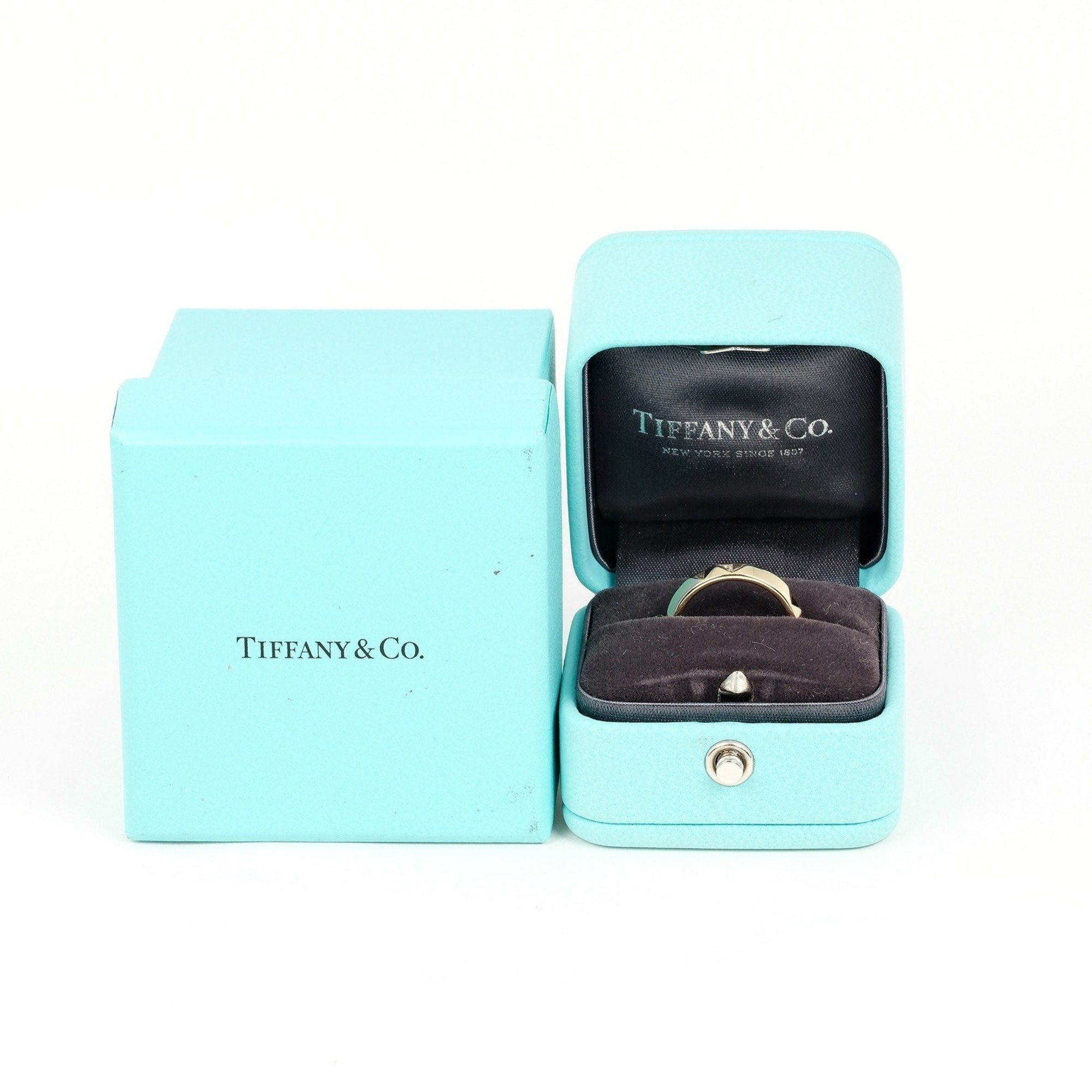 Tiffany TIFFANY&Co. True size 7.5 ring 4mm K18YG yellow gold approx. 5.28g