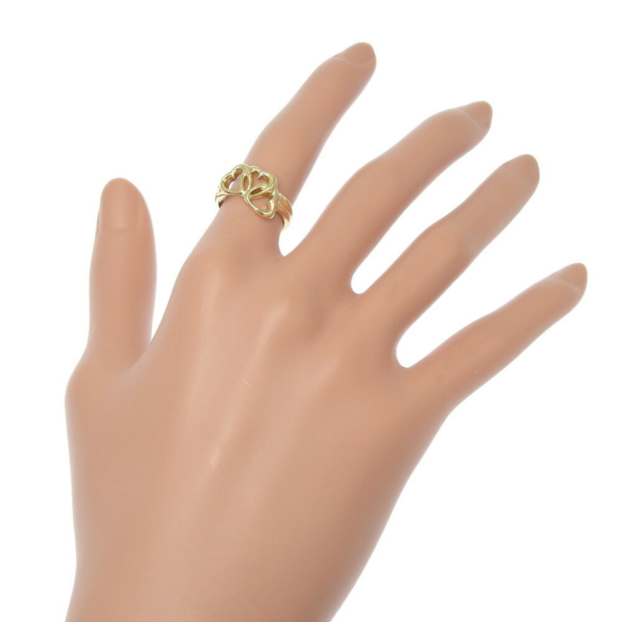 Tiffany TIFFANY&Co. Triple Heart Ring Size 10 K18 Yellow Gold Approx. 4.8g heart Ladies