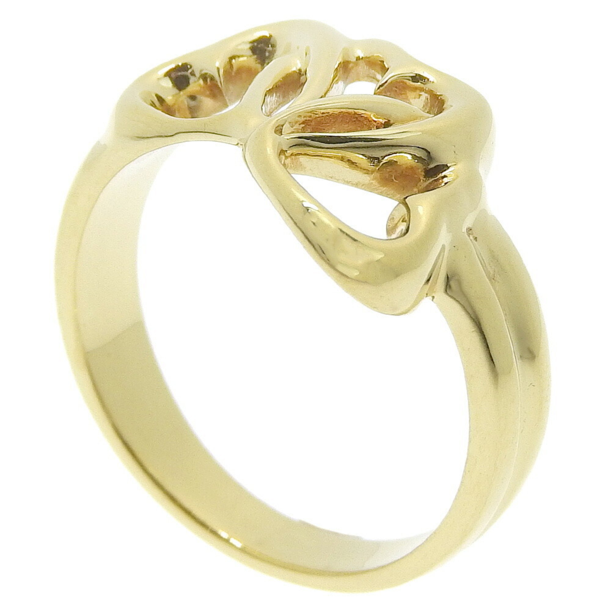 Tiffany TIFFANY&Co. Triple Heart Ring Size 10 K18 Yellow Gold Approx. 4.8g heart Ladies