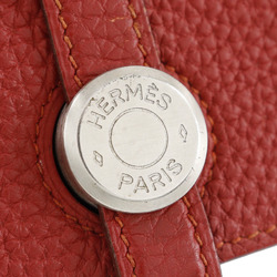 Hermes HERMES Dogon Long Wallet Togo 2014 Red □R Belt Clasp Ladies