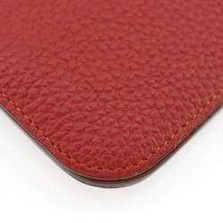 Hermes HERMES Dogon Long Wallet Togo 2014 Red □R Belt Clasp Ladies