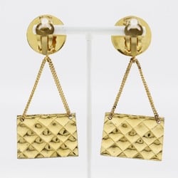 Chanel CHANEL Coco Mark Earrings Matelasse Motif Gold Plated 1991 26 Approx. 39.0g COCO Women's