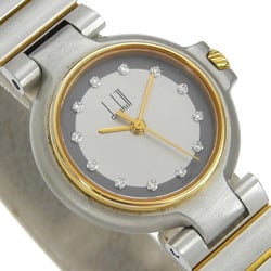 Dunhill Millennium Watch 12P Diamond Stainless Steel Quartz Analog Display Grey Dial Ladies