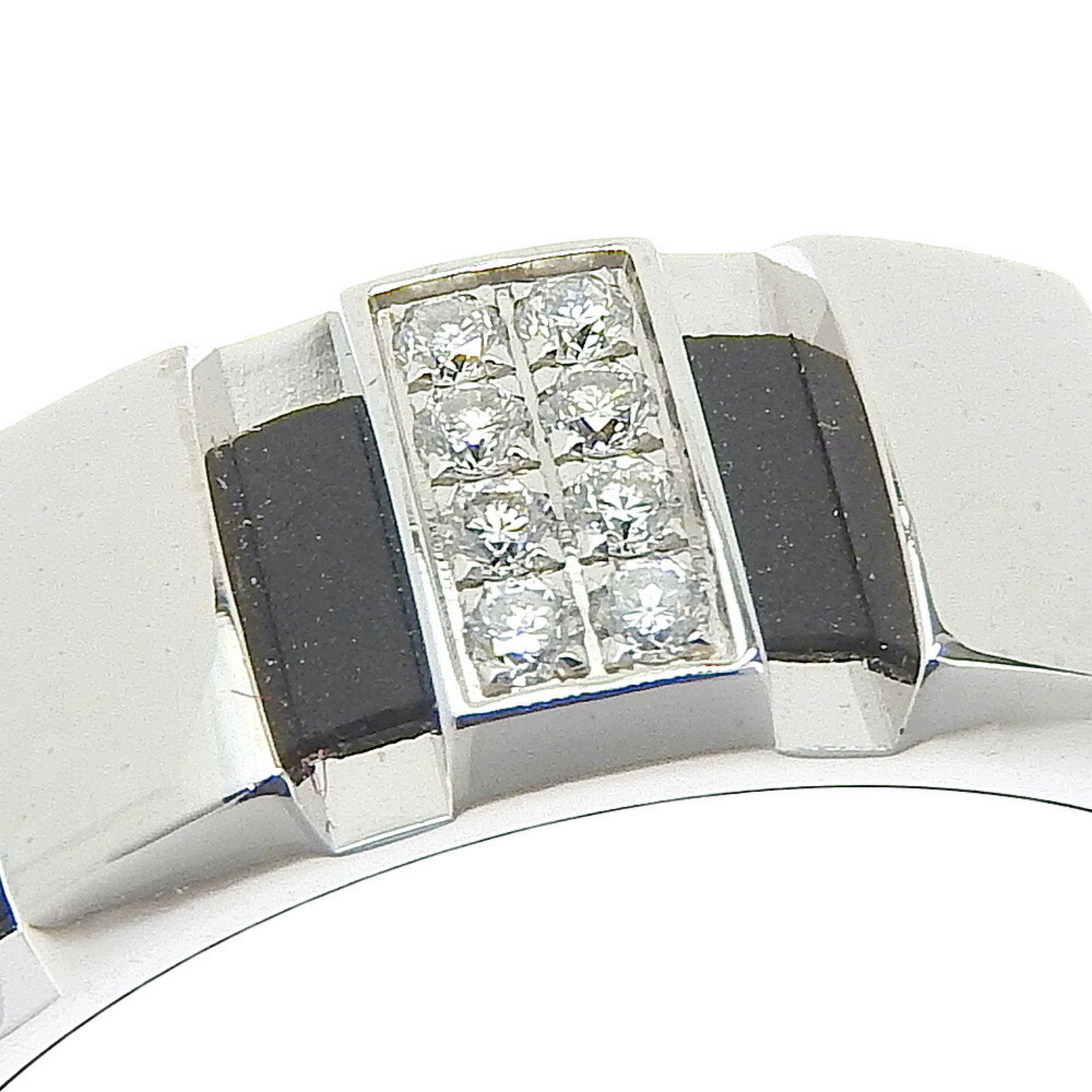 Chaumet Class One size 17 ring, K18 white gold x diamond rubber, approx. 8.5g, one, unisex