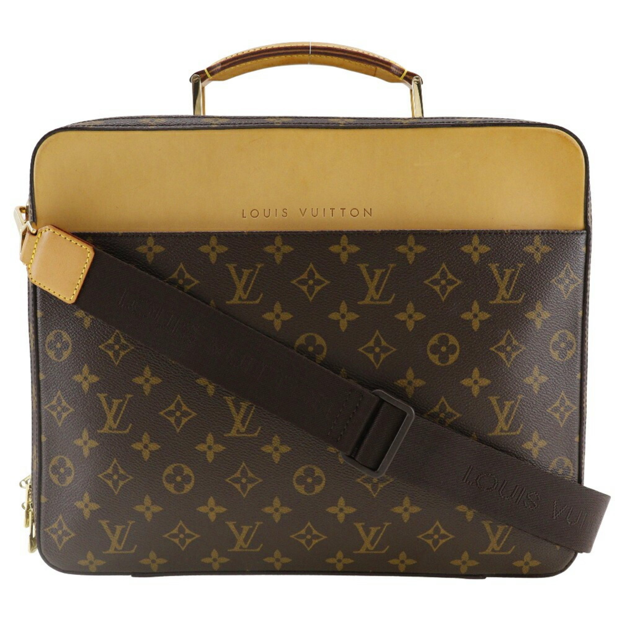 Louis Vuitton LOUIS VUITTON Porto Ordinature Savana Bag Special Order Shoulder Monogram Canvas 2005 Brown MB0025 2way Double Men's