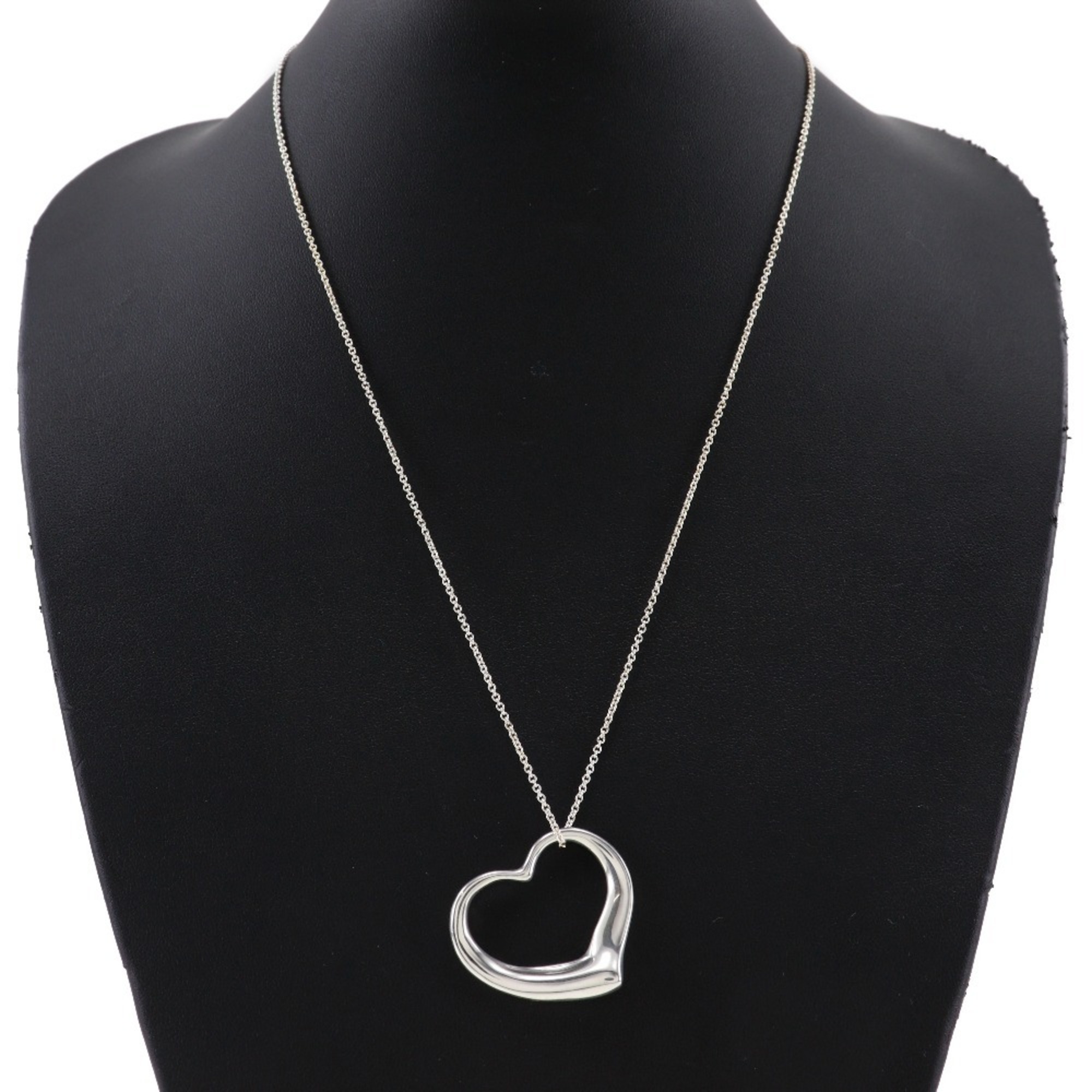 Tiffany TIFFANY&Co. Heart Large Necklace Elsa Peretti Sterling Silver Approx. 15.0g Open Women's