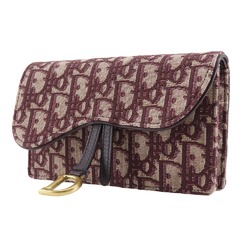 Christian Dior Saddle Waist Bag Trotter Clutch Canvas Bordeaux 2way Type Women's