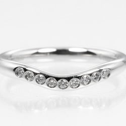 Tiffany TIFFANY & Co. Curved band size 5 ring 2mm model Pt950 platinum 9P diamonds approx. 3.36g