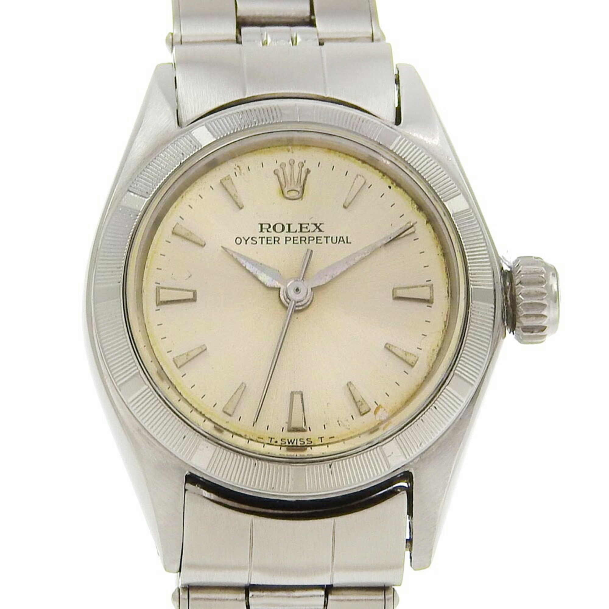 Rolex ROLEX Oyster Perpetual Watch Thunderbird Bezel 6623 Stainless Steel 1965 Automatic Silver Dial perpetual Ladies