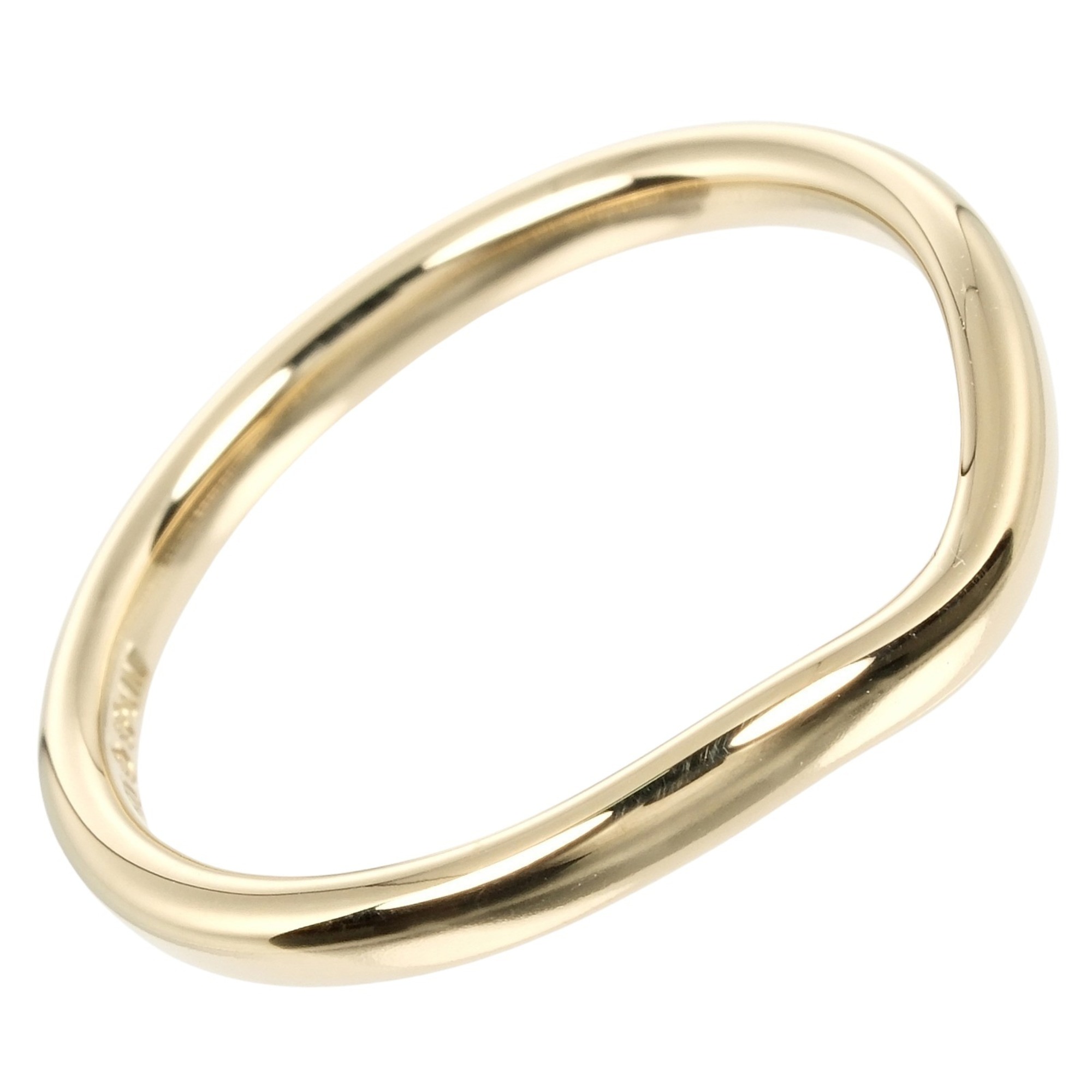 Tiffany TIFFANY&Co. Curved band size 10 ring 2mm K18YG yellow gold approx. 2.22g