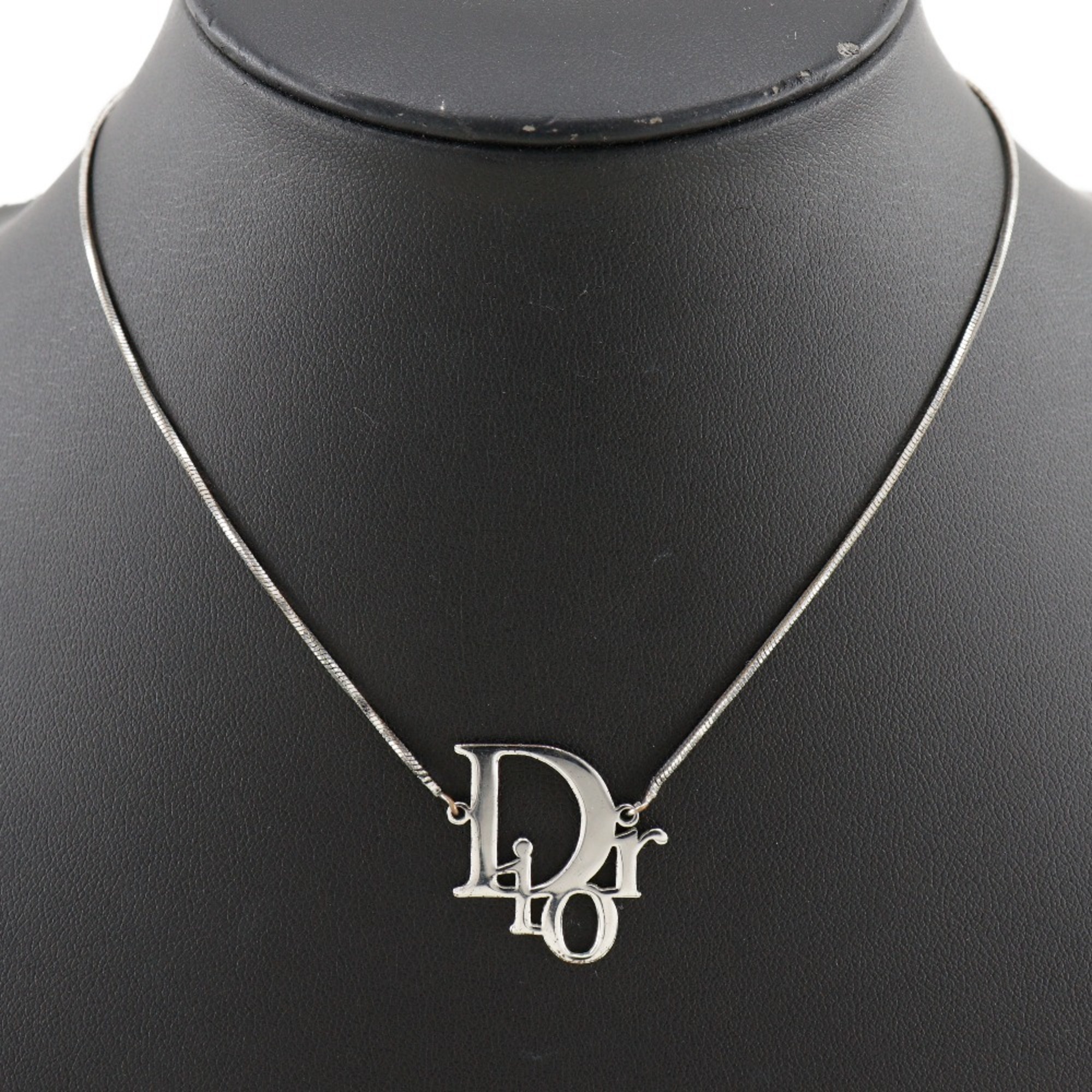 Christian Dior necklace silver approx. 7.4g logo women's