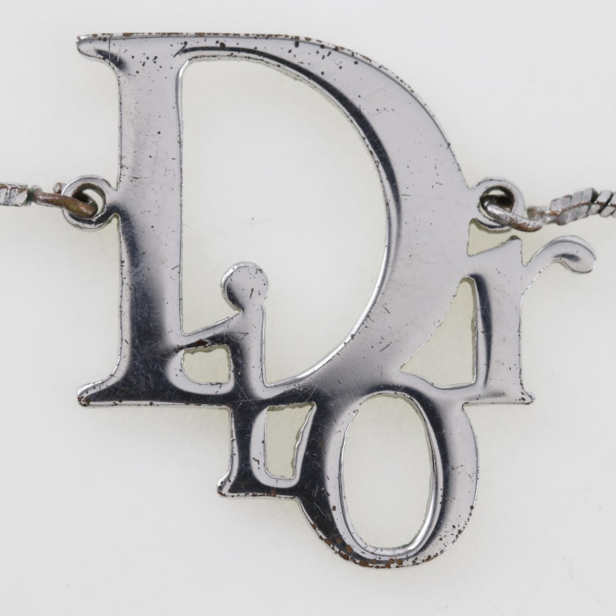 Christian Dior necklace silver approx. 7.4g logo women's