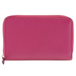 GUCCI Round Bi-fold Wallet 420113 Calf Pink Zip Around Women's