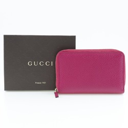 GUCCI Round Bi-fold Wallet 420113 Calf Pink Zip Around Women's