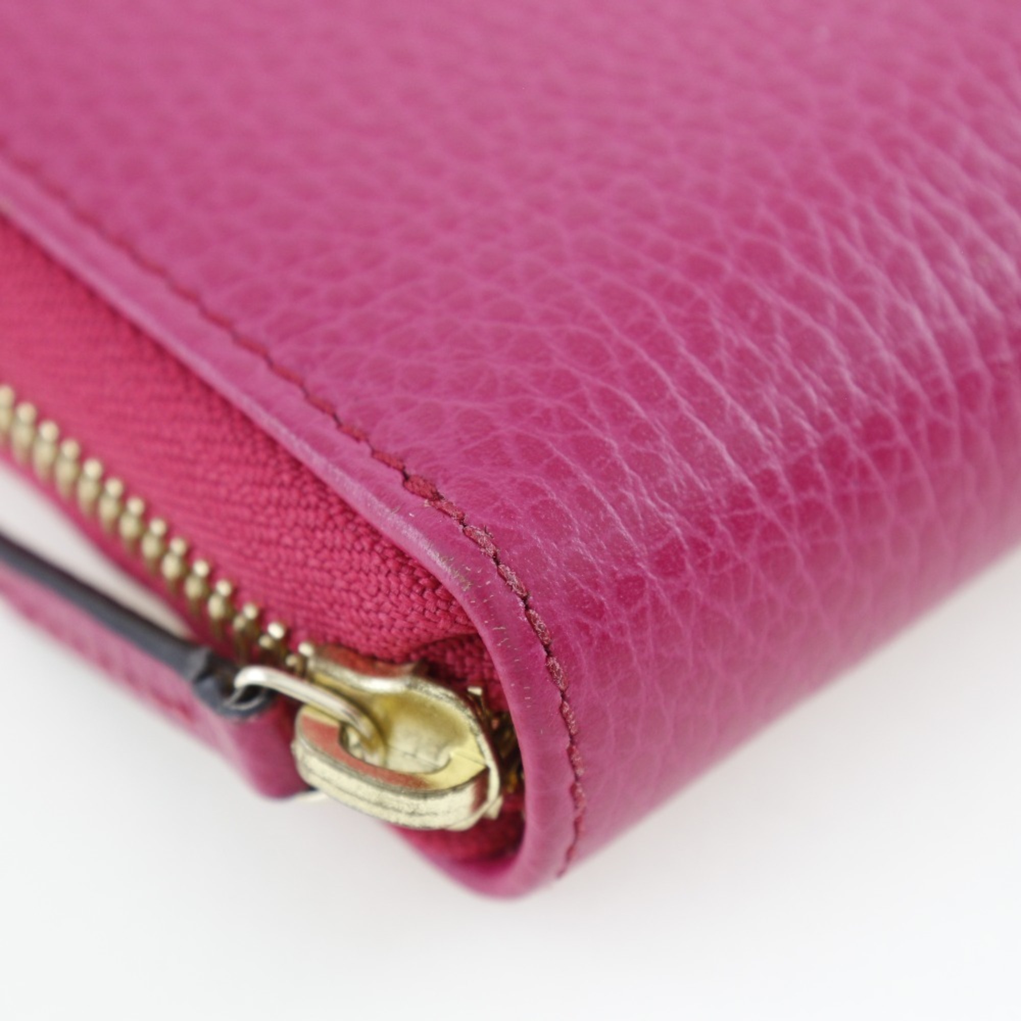 GUCCI Round Bi-fold Wallet 420113 Calf Pink Zip Around Women's