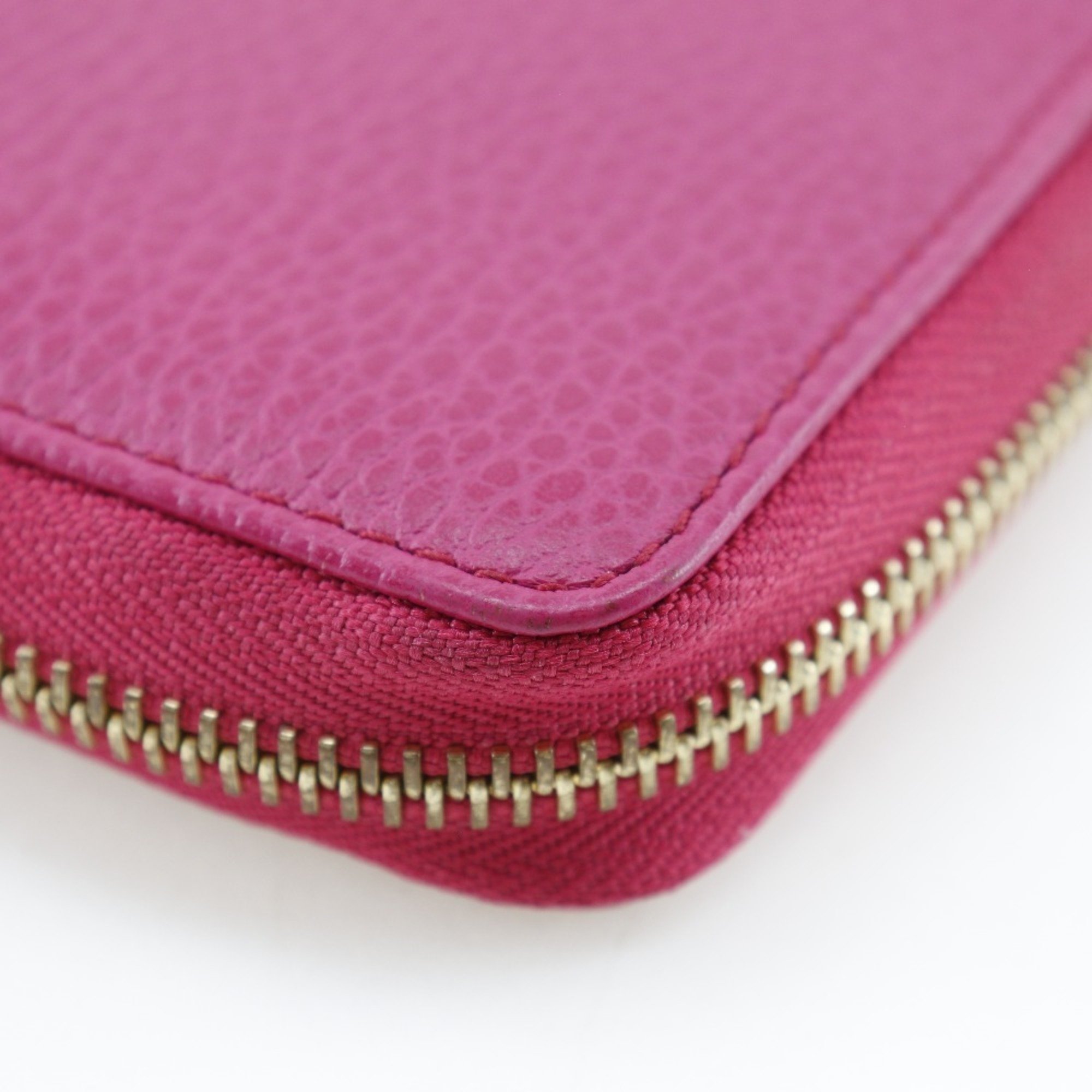 GUCCI Round Bi-fold Wallet 420113 Calf Pink Zip Around Women's