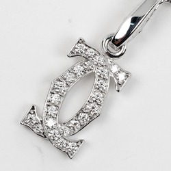 Cartier 2C Charm Necklace K18WG White Gold Diamond Approx. 10.37g