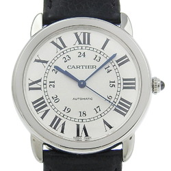 Cartier Ronde Solo Watch WSRN0021 Stainless steel x embossed leather Automatic Silver dial Men's