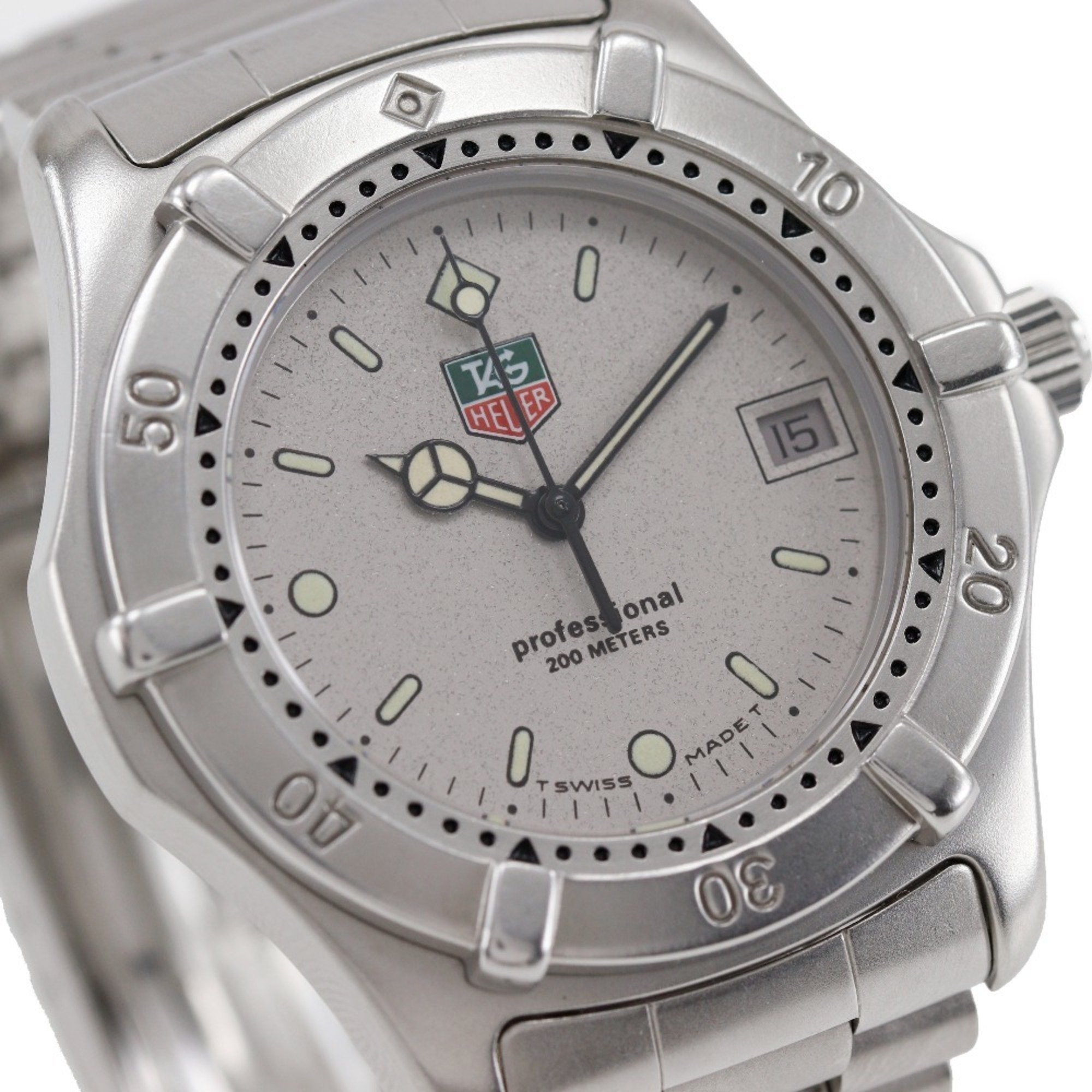 TAG HEUER Professional Watch 9262.206R Stainless Steel Quartz Analog Display Grey Dial Men's