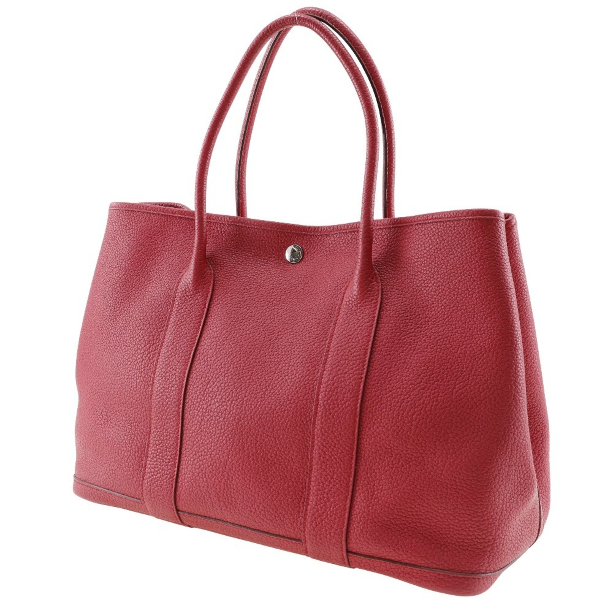 Hermes HERMES Garden PM Tote Bag Negonda Bougainvillea 2012 Red □P Snap Button party Ladies