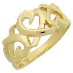 Tiffany Paloma Picasso Triple Loving Heart Women's Ring, 750 Yellow Gold, Size 12.5