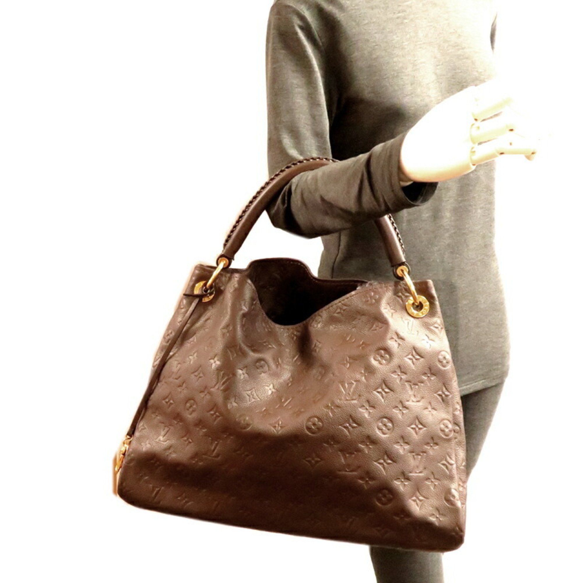 Louis Vuitton Artsy MM Women's Tote Bag M93447 Monogram Empreinte Brown