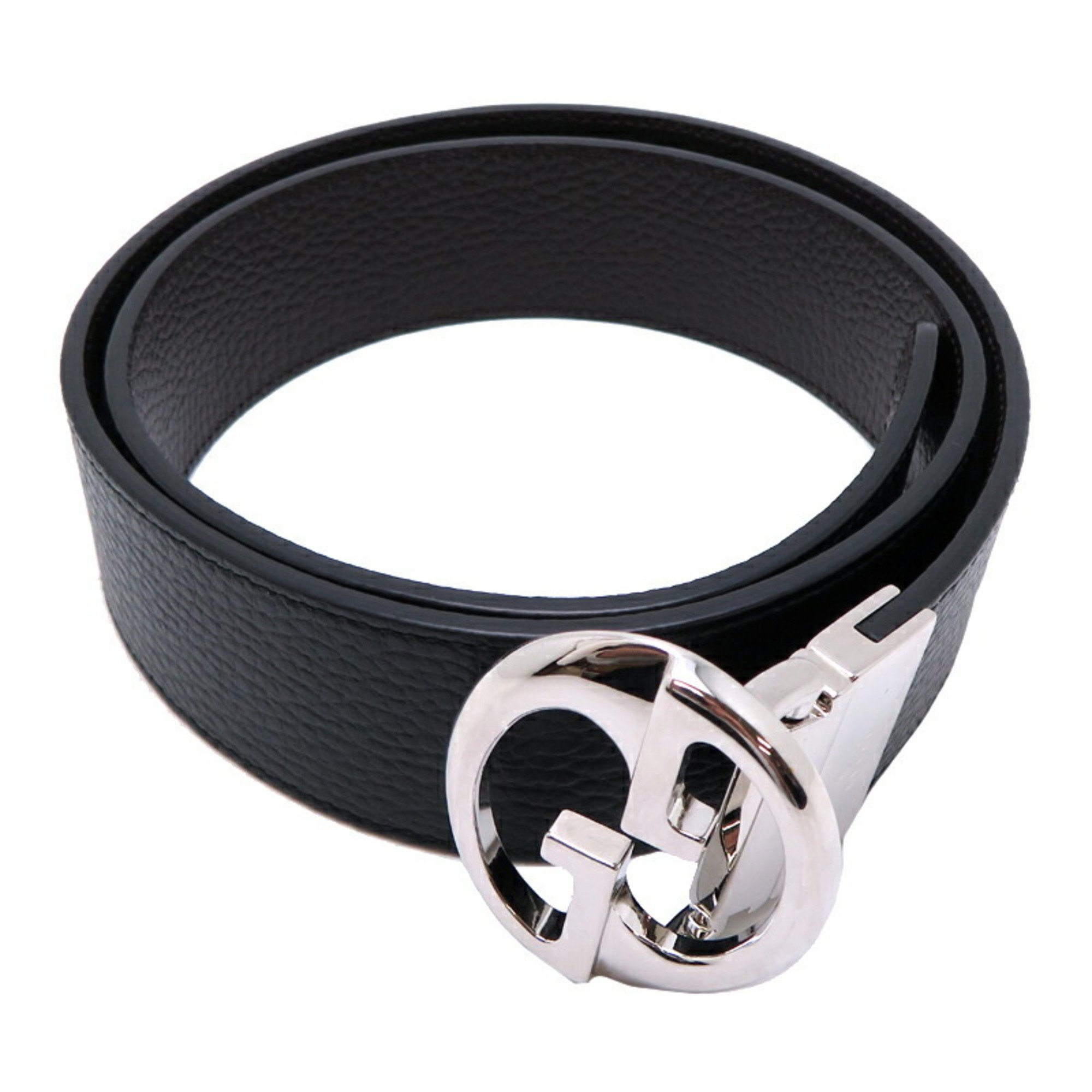 Gucci Interlocking G Belt for Women and Men 449715 Leather Black eLADY Globazone