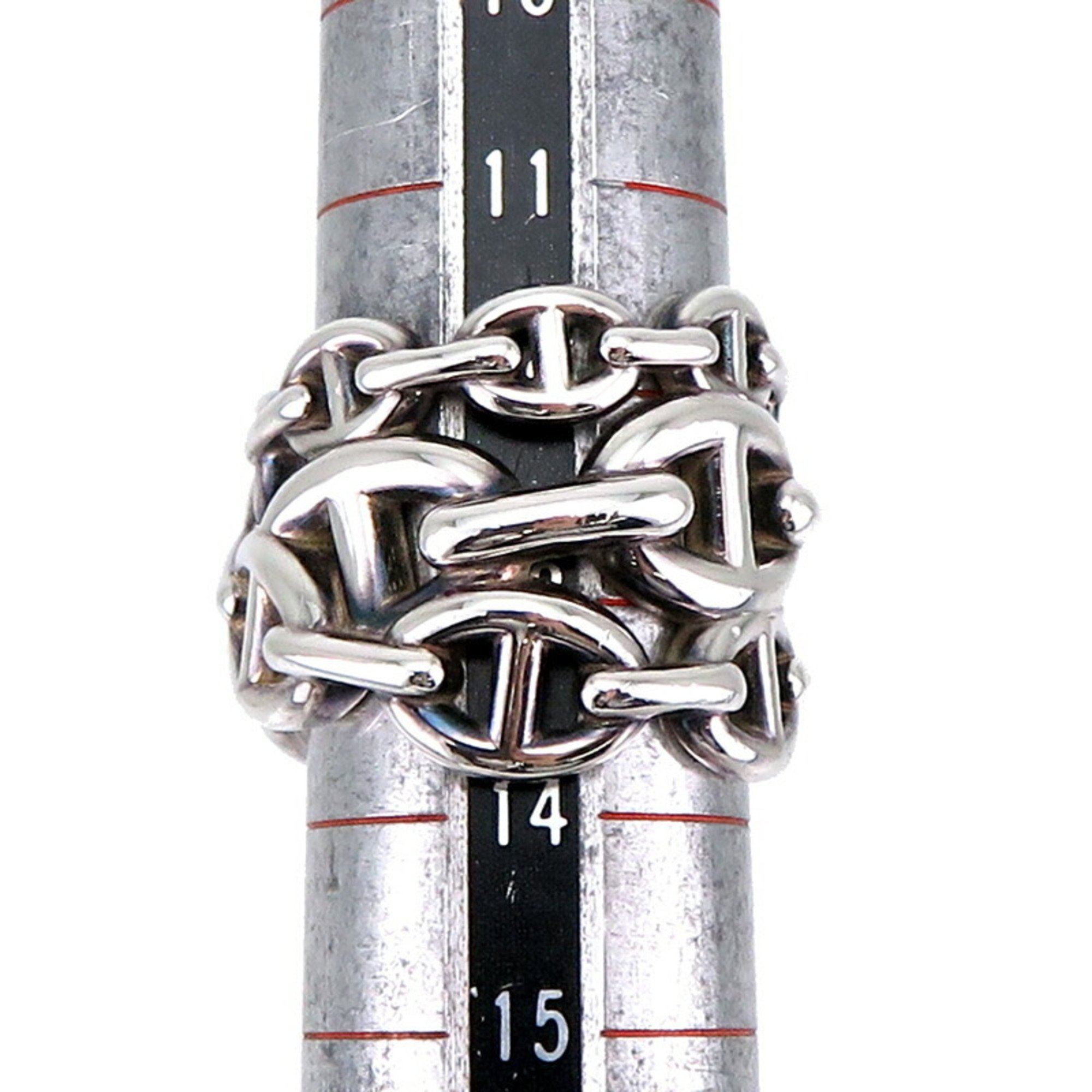 Hermes #53 SV925 Chaine d'Ancre GM Women's and Men's Ring, Silver 925, Size 13