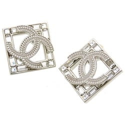 Chanel Coco Mark Rhinestone Women's Earrings B22P Metal