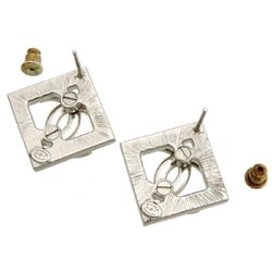 Chanel Coco Mark Rhinestone Women's Earrings B22P Metal