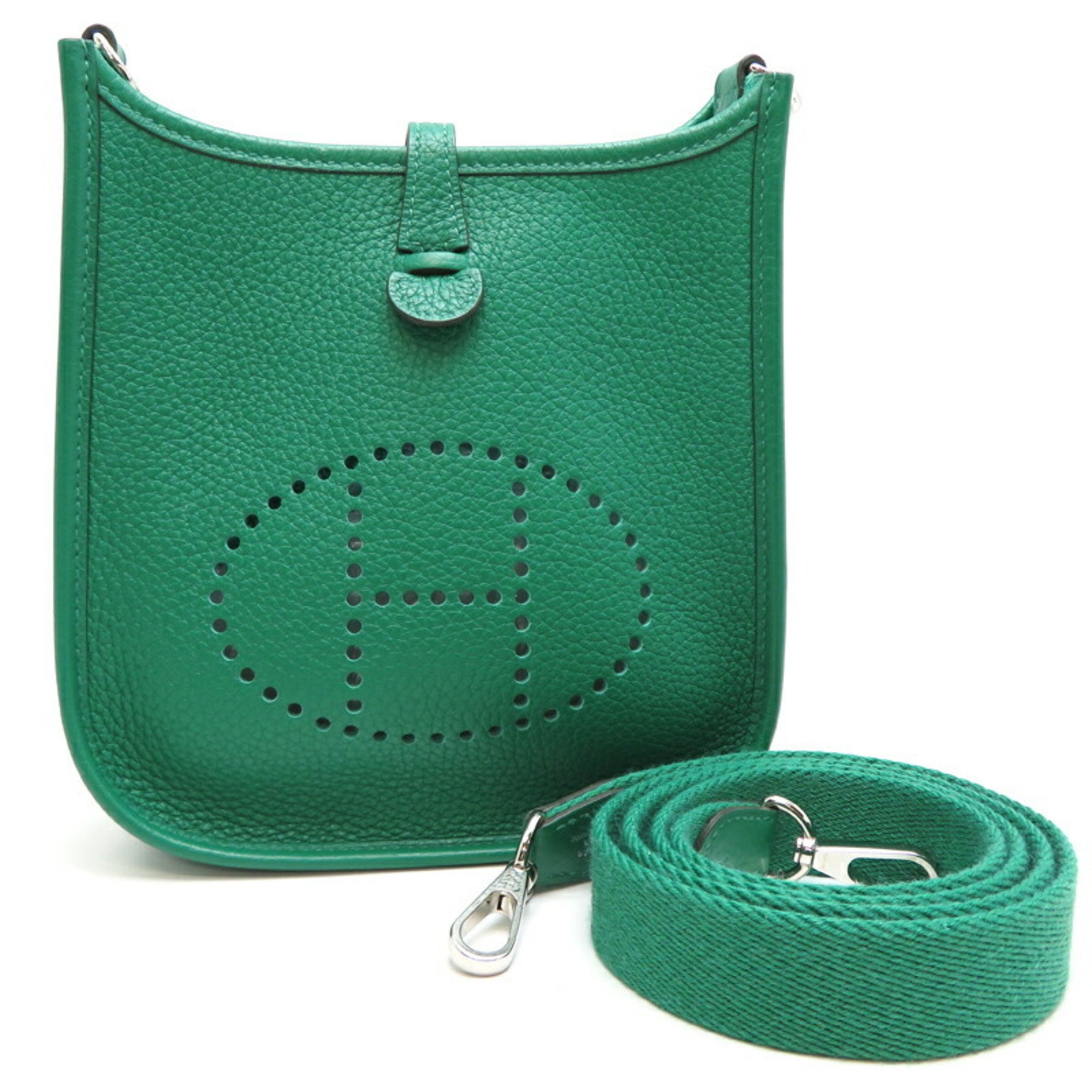 Hermes A stamp 2017 Evelyn TPM Amazon Women's Shoulder Bag Taurillon Clemence Vert Verdigo