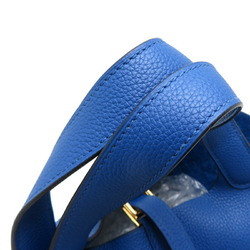 Hermes Z Stamp Picotin Lock PM Women's Handbag Taurillon Clemence Blue