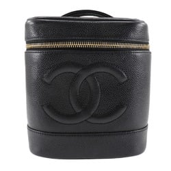 Chanel CHANEL Vanity Handbag Coco Mark Caviar Skin Black Ladies