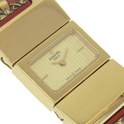 Hermes HERMES Location Wristwatch LO1.201 Gold Plated Quartz Analog Display Dial Ladies