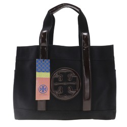 Tory Burch Tote Bag Cotton x Enamel Black/Brown Women's W191824277