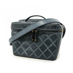 Chanel Vanity Bag Matelasse Patent Leather Black Women's