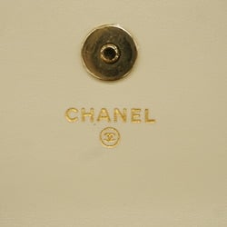 Chanel Shoulder Wallet Matelasse Lambskin Faux Pearl White Champagne Ladies