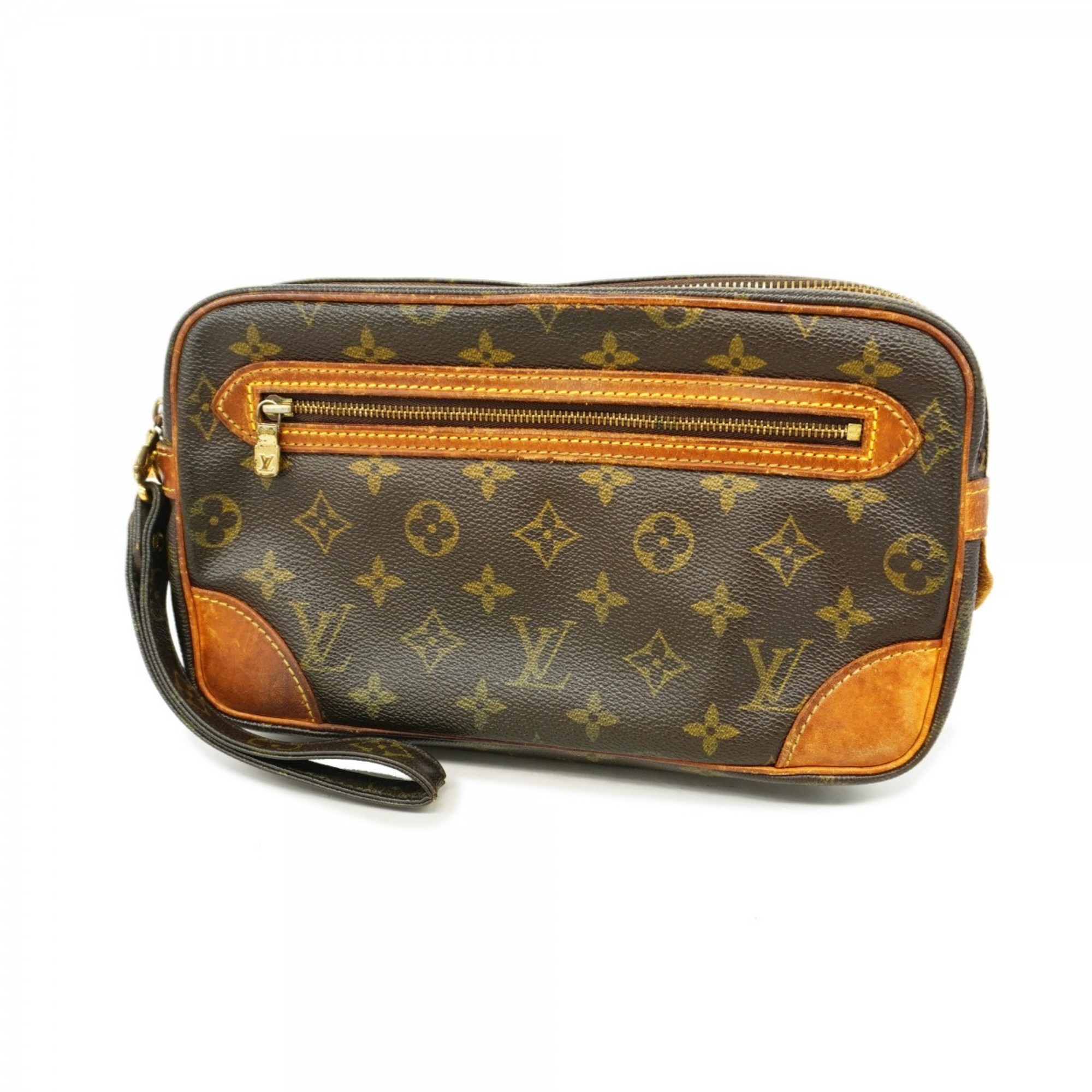 Louis Vuitton Clutch Bag Monogram Marly Dragonne M51825 Brown Men's