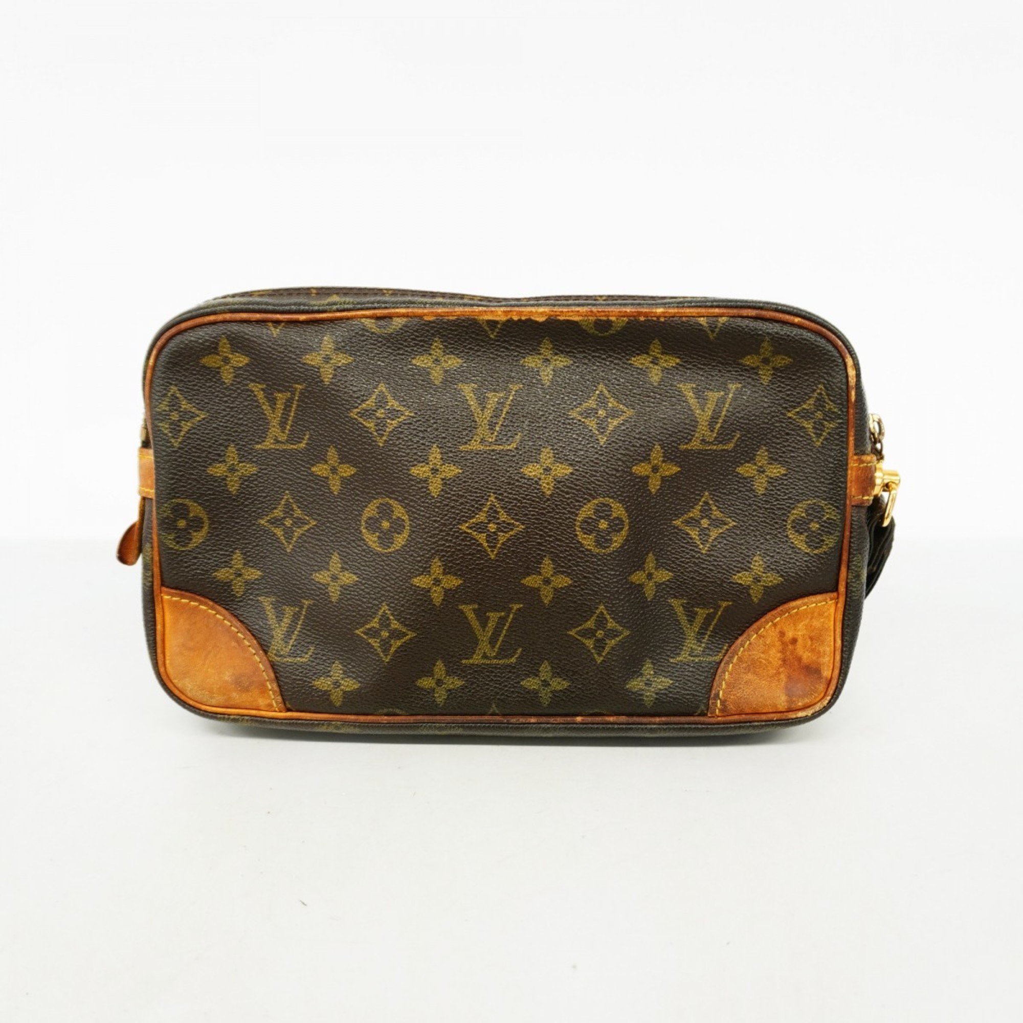 Louis Vuitton Clutch Bag Monogram Marly Dragonne M51825 Brown Men's