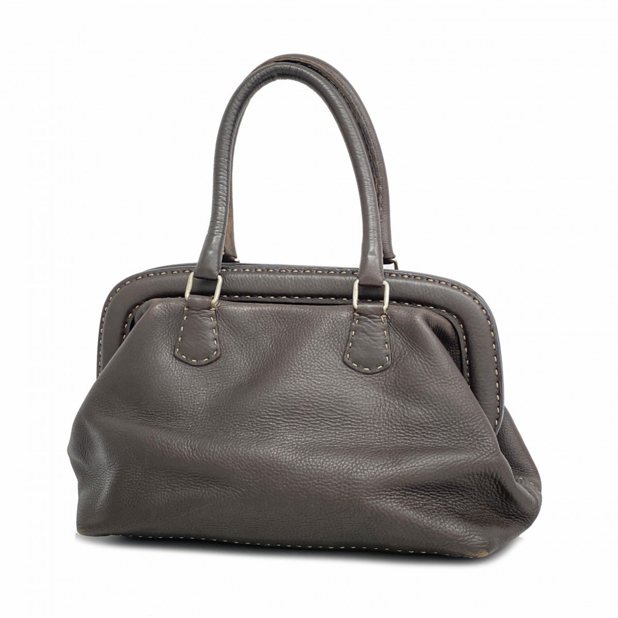 Fendi handbag Selleria leather brown ladies