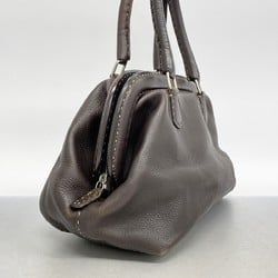 Fendi handbag Selleria leather brown ladies