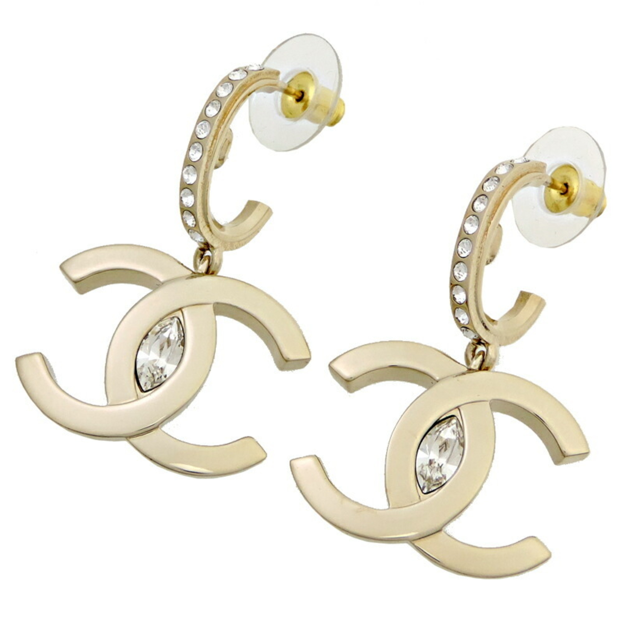 Chanel Coco Mark Rhinestone Women's Earrings GP