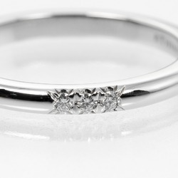 Tiffany Forever Classic Band Size 7 Ring 2mm Model Pt950 Platinum 3P Diamond Approx. 3.15g