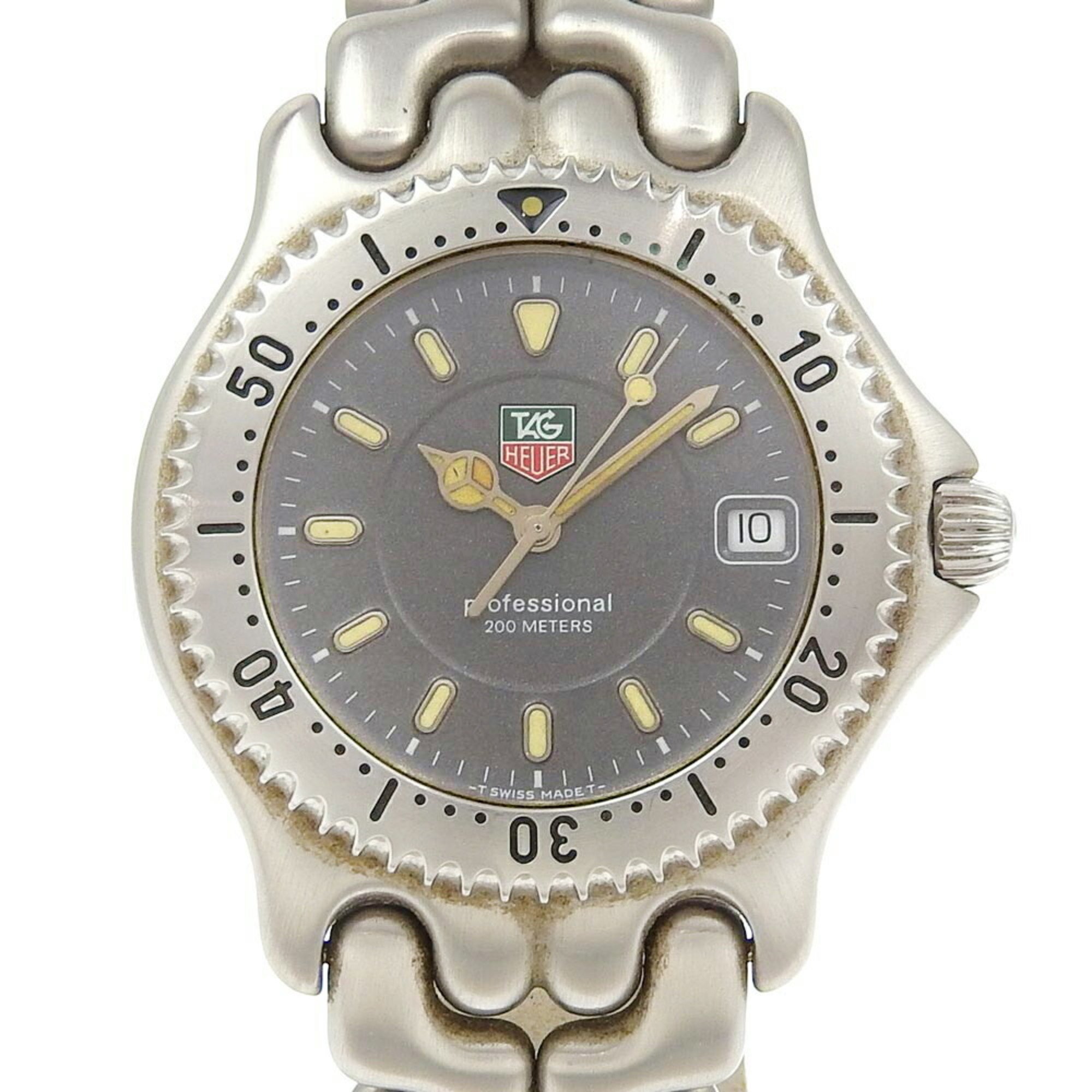 TAG HEUER Professional 200 Watch WG1113-0 Stainless Steel Quartz Analog Display Grey Dial Men's