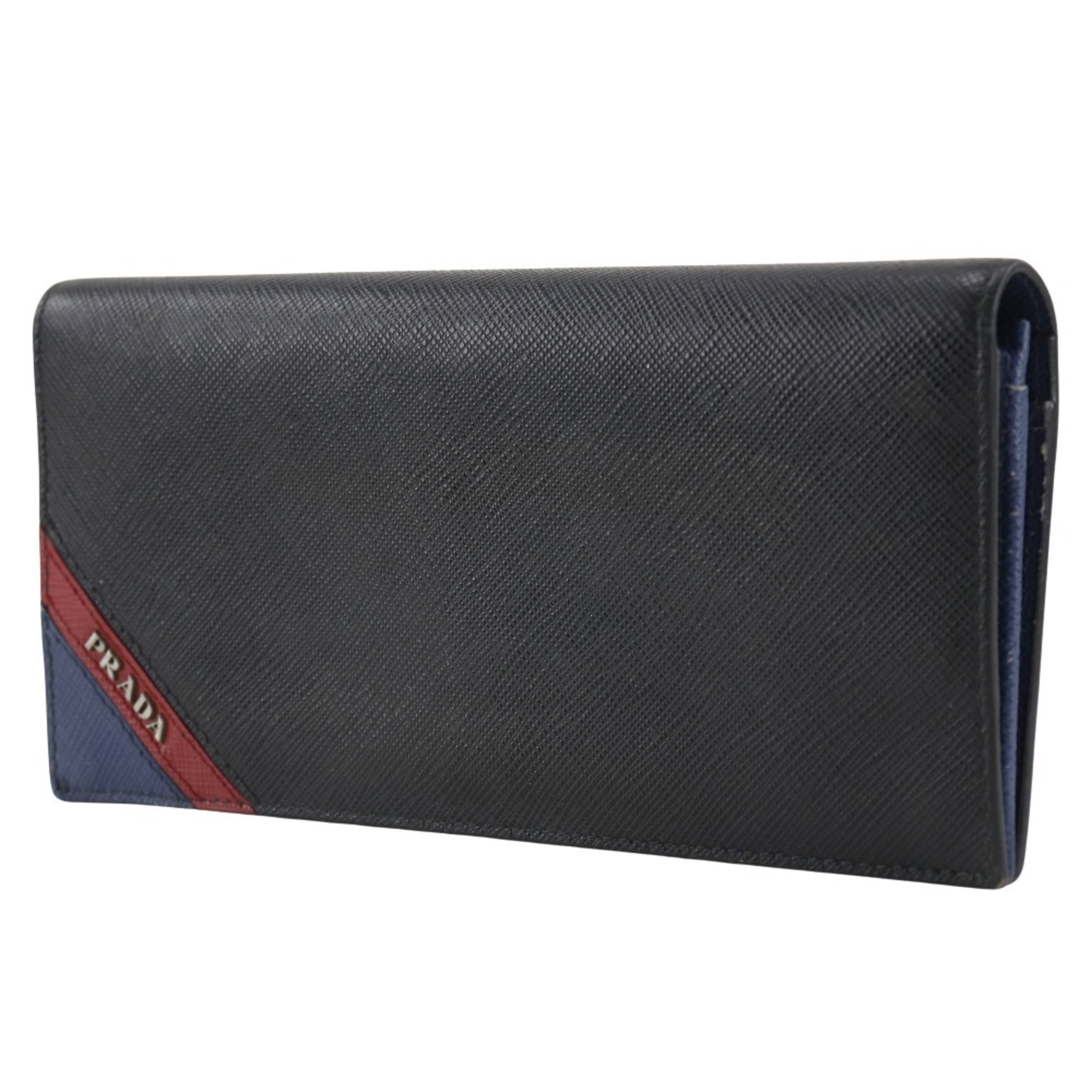 PRADA Long Wallet 2MV836 Saffiano NERO Black Men's