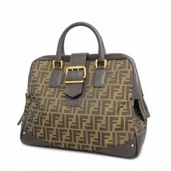 Fendi handbag Zucca nylon canvas brown ladies