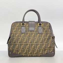 Fendi handbag Zucca nylon canvas brown ladies