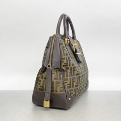 Fendi handbag Zucca nylon canvas brown ladies