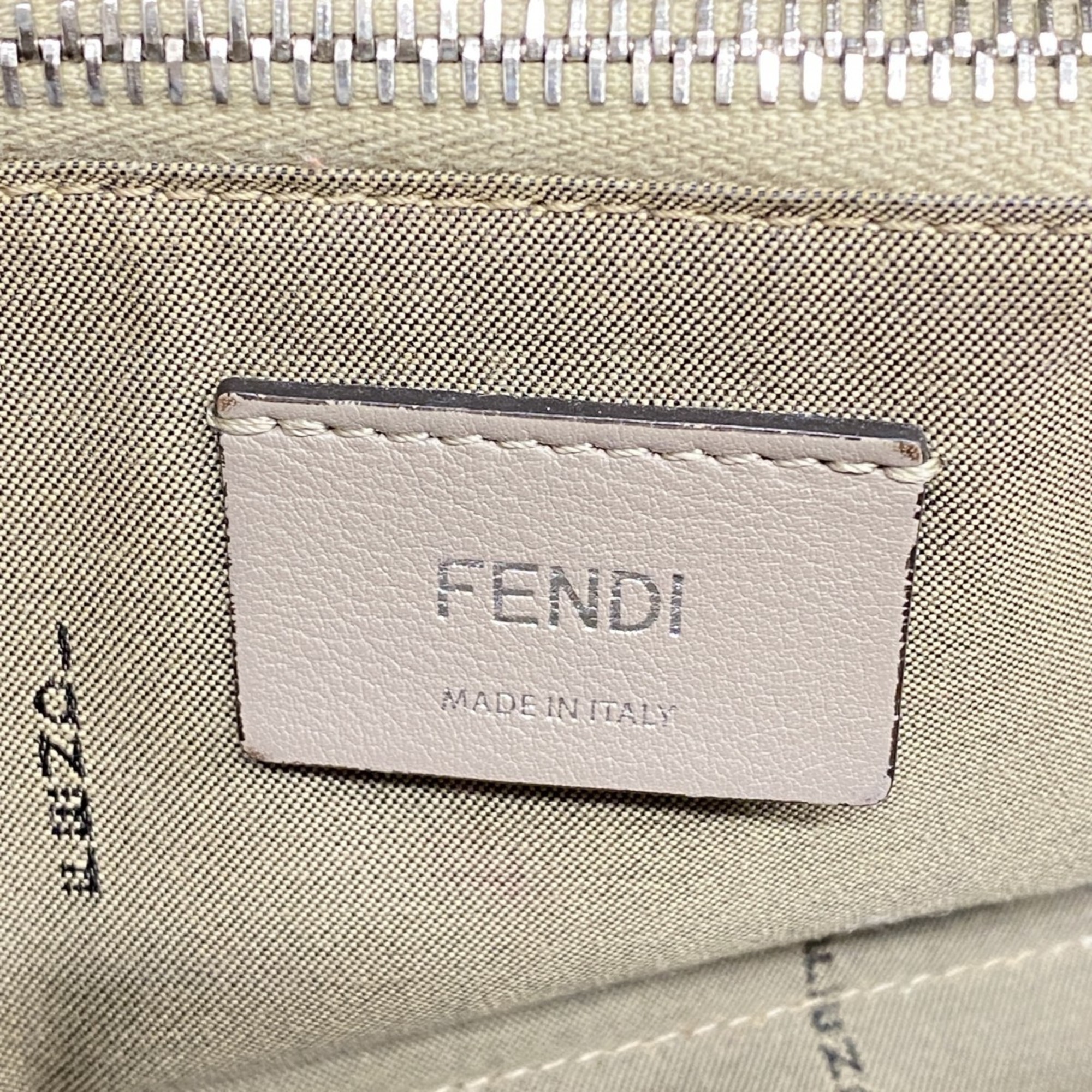 Fendi Handbag By The Way Leather Greige Women's