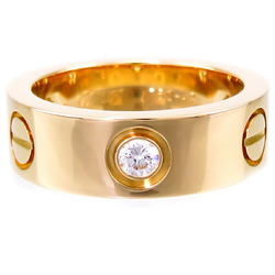 Cartier #47 3P Diamond Love Ladies Ring B4032400 750 Yellow Gold Size 7